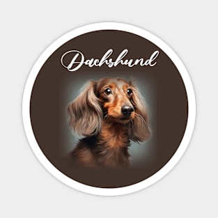 Brown Dachshund Long Hair Magnet